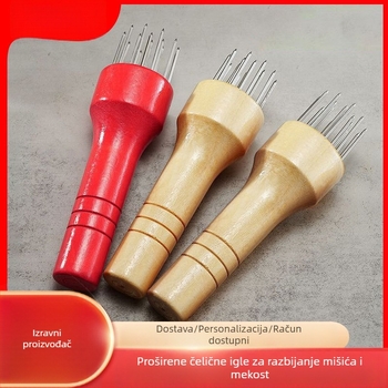 Alat za mekšanje mesa s inox iglama i drvenom drškom — verzije s 13/17/21 igala