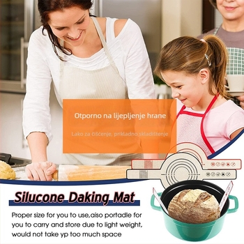 Silikonska podloga za tijesto s dugim držačem — podloga za pečenje, prilagodljiva logotipu