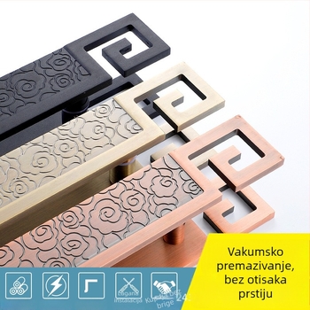 Ručica za staklena vrata za klizna vrata, bar oblik, pravilan model, nehrđajući čelik, prilagodljiv razmak rupa