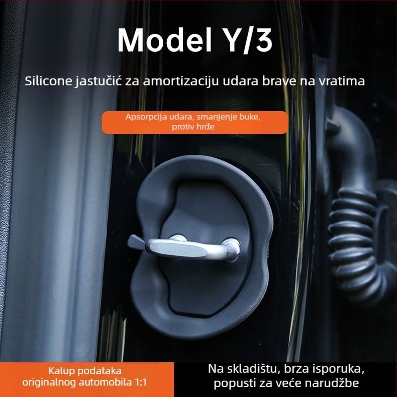 Silikonska podloška poklopca brave vrata Tesla Model 3/Y – antikolizijska, tiha, ublažavanje udaraca – Xt008, set od 4 komada