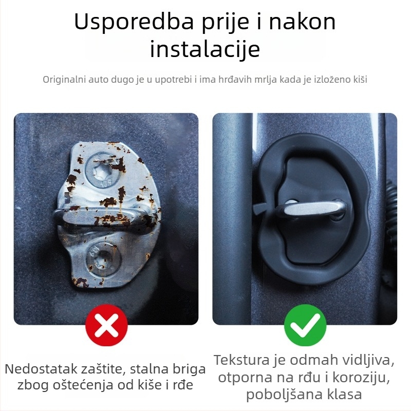 Silikonska podloška poklopca brave vrata Tesla Model 3/Y – antikolizijska, tiha, ublažavanje udaraca – Xt008, set od 4 komada