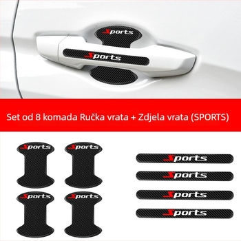 Zaštitna folija za ručku vrata automobila s učinkom karbonskih vlakana i epoksidnim premazom — otpornost na ogrebotine i udarce, dekorativna naljepnica za vrata.