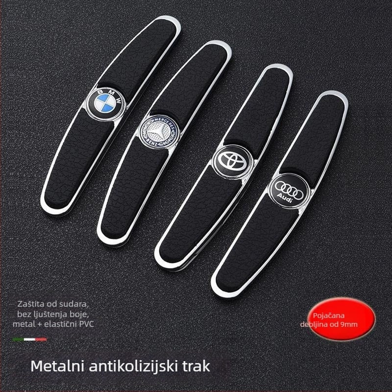 Traka za zaštitu vrata automobila protiv sudara, metal+PVC, kompatibilna s općim modelima, prilagodljiva obrada