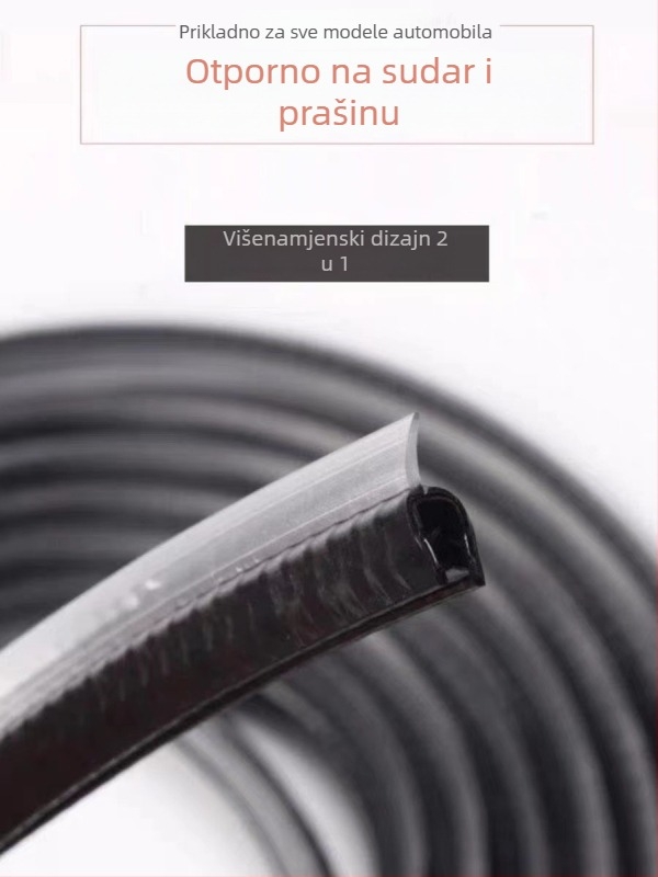 Yanfei zaštitna traka za rub vrata automobila, 2-u-1 brtva rub vrata i zaštita od sudara, PVC + čelični list, univerzalni model