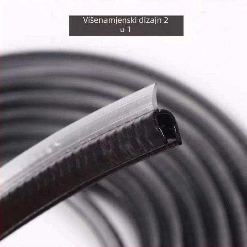 Yanfei zaštitna traka za rub vrata automobila, 2-u-1 brtva rub vrata i zaštita od sudara, PVC + čelični list, univerzalni model