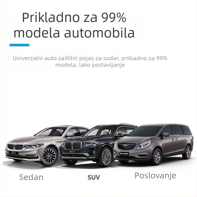 Yanfei zaštitna traka za rub vrata automobila, 2-u-1 brtva rub vrata i zaštita od sudara, PVC + čelični list, univerzalni model