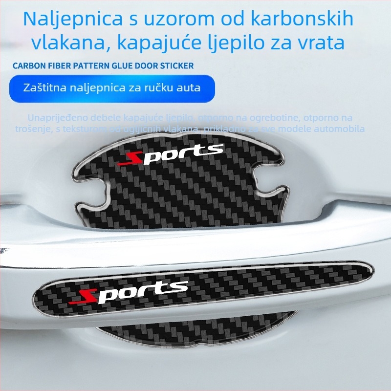 Antikolizijska traka za vrata automobila, uzorak karbonskih vlakana, set od 8 komada, kompatibilan s različitim modelima, marka Xiong shen