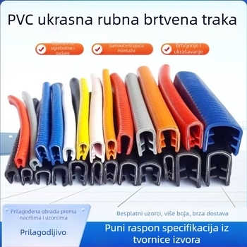 PVC profil za zaštitu vrata, U-oblik trake, crna, model 0147, univerzalno, od 6 mm