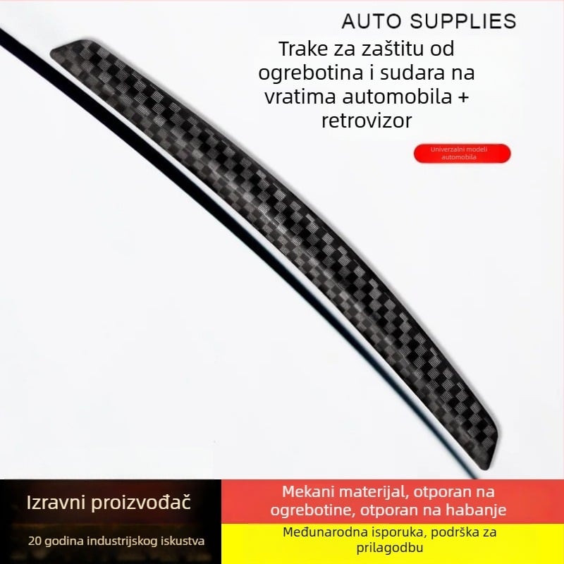 Zaštitna traka od sudara za rub vrata i retrovizor automobila – set od 4 komada, PVC, model DM-047, marka JUSTAUTO/Jiantu, univerzalno