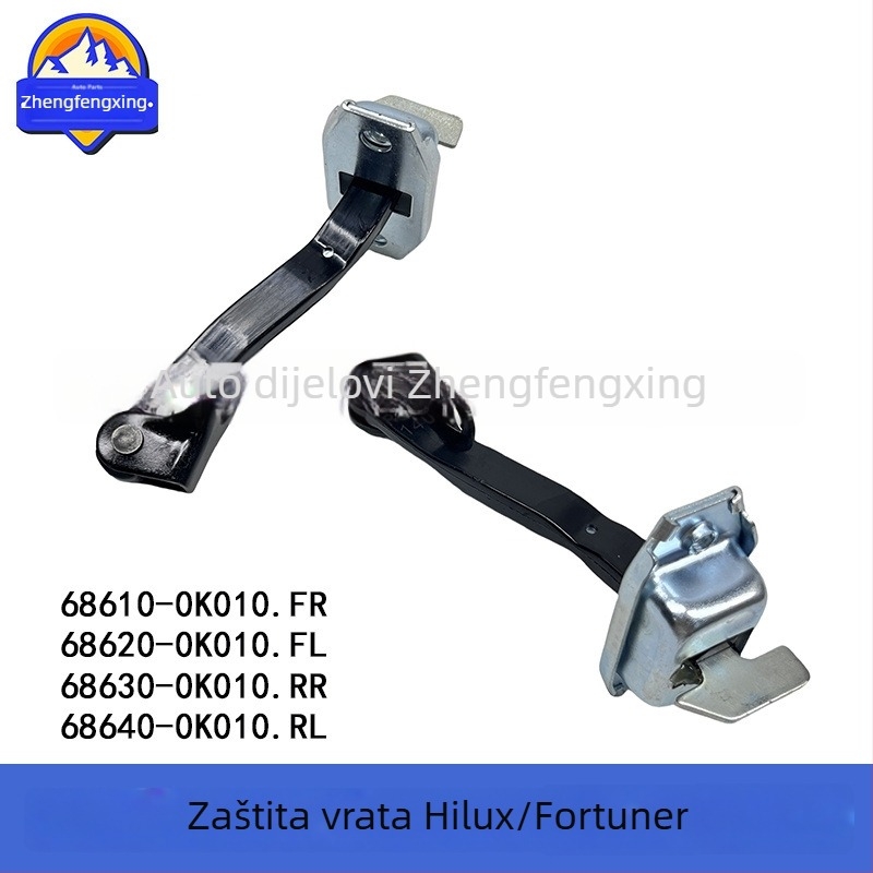 Ograničivač vrata za Hilux i Fortuner, marka Zhengfengxing, modeli 68610-0K010, 68620-0K010, 68630-0K010 i 68640-0K010.