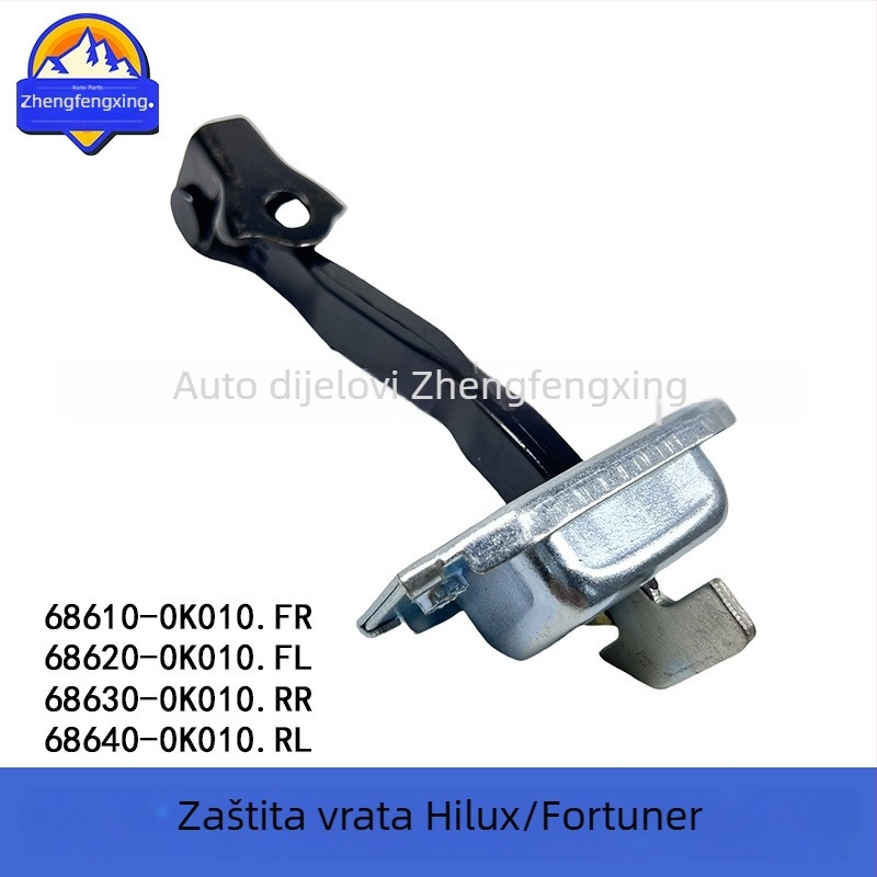 Ograničivač vrata za Hilux i Fortuner, marka Zhengfengxing, modeli 68610-0K010, 68620-0K010, 68630-0K010 i 68640-0K010.