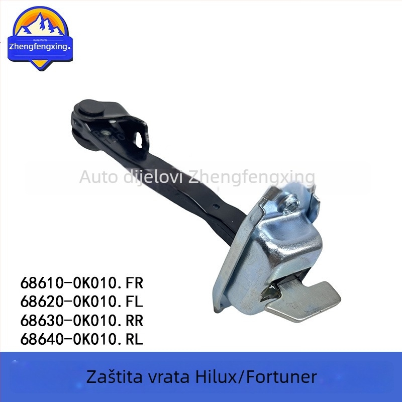 Ograničivač vrata za Hilux i Fortuner, marka Zhengfengxing, modeli 68610-0K010, 68620-0K010, 68630-0K010 i 68640-0K010.