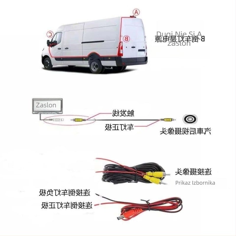 Stražnja kamera s visokim postavljanjem svjetla stop Fiat Ducato/Peugeot Citroën kamp-kuća, 12V, podesni kut, NTSC