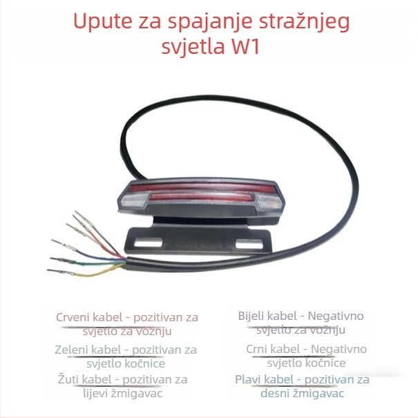 W1 LED stražnja svjetiljka za vozila - ABS, 36-48V, Model W1