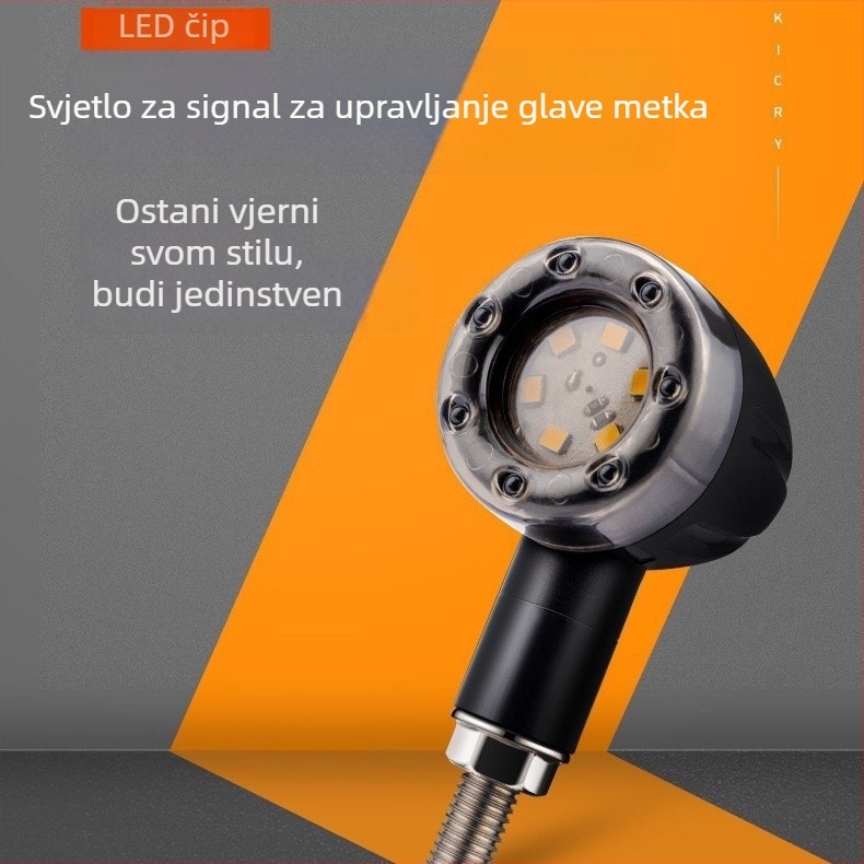 Harley stil LED pokazivač smjera za motor s funkcijom kočenja i DRL-om, 12V, 30W, univerzalna kompatibilnost, model 009