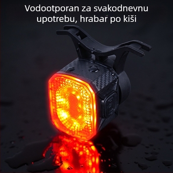 Inteligentna stražnja svjetiljka za bicikl sa senzorom kočenja i noćnim senzorom vožnje, za planinske bicikle, svjetlo upozorenja na cestu, mogućnost punjenja