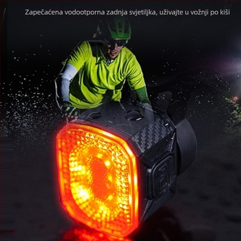 Inteligentna stražnja svjetiljka za bicikl sa senzorom kočenja i noćnim senzorom vožnje, za planinske bicikle, svjetlo upozorenja na cestu, mogućnost punjenja