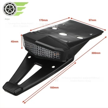 Motociklistička stražnja svjetiljka sa signalizacijom i kočnicom – integrirano LED svjetlo, kućište ABS+LED, 12V, 30W, vijek trajanja 30 000 sati, za terenske/modificirane motocikle