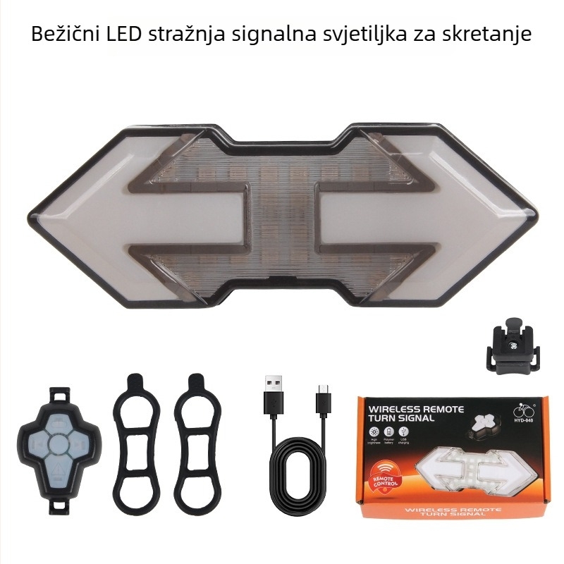Stražnje svjetlo bicikla s inteligentnim daljinskim upravljanjem, USB punjenjem, pokazivačem smjera i kočnicom za noćnu vožnju