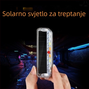 Solarno LED stražnje svjetlo za motocikle i laka vozila — anti-naletu bljeskalica, bez ožičenja, visokointenzivno svjetlo za kočnicu/u upozorenje, 1W, 5V, 1A, 50 000 sati