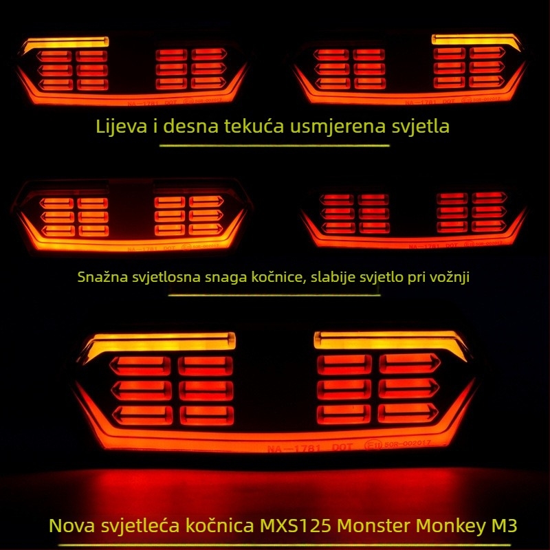 LED stražnja svjetiljka za motocikl WD-002, WD-001, 12V, ABS+LED, prilagodba dostupna