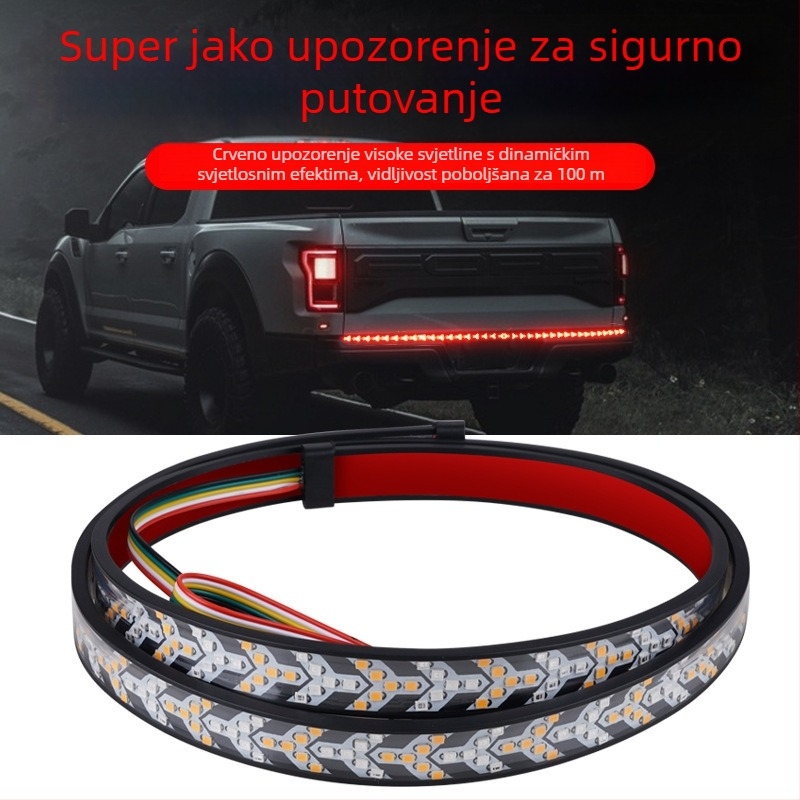 LED stražnja svjetla s uzorkom riblje kosti za automobile i kamione – 12–24V, sekvencijalno pokazivanje i svjetlo kočnice, univerzalna ugradnja