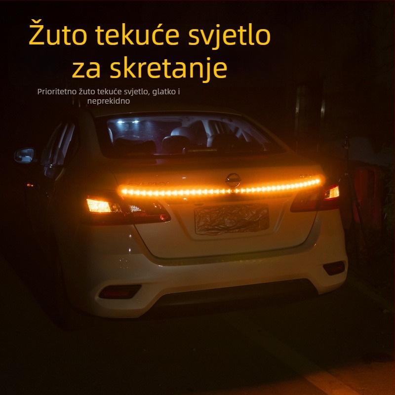 LED stražnja svjetla s uzorkom riblje kosti za automobile i kamione – 12–24V, sekvencijalno pokazivanje i svjetlo kočnice, univerzalna ugradnja
