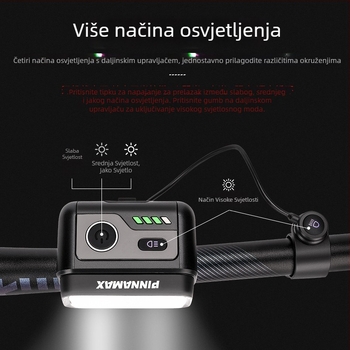 Set prednje biciklističke lampe i pametnog stražnjeg svjetla kočnice – aluminijska legura, vodootporno, USB punjenje