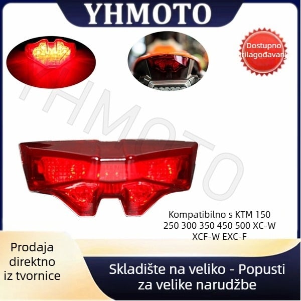 Stražnje svjetlo za motocikl KTM XC-W XCF-W EXC-F, ABS plastika, model YH-KT-TL-001-RD, prilagodljivo