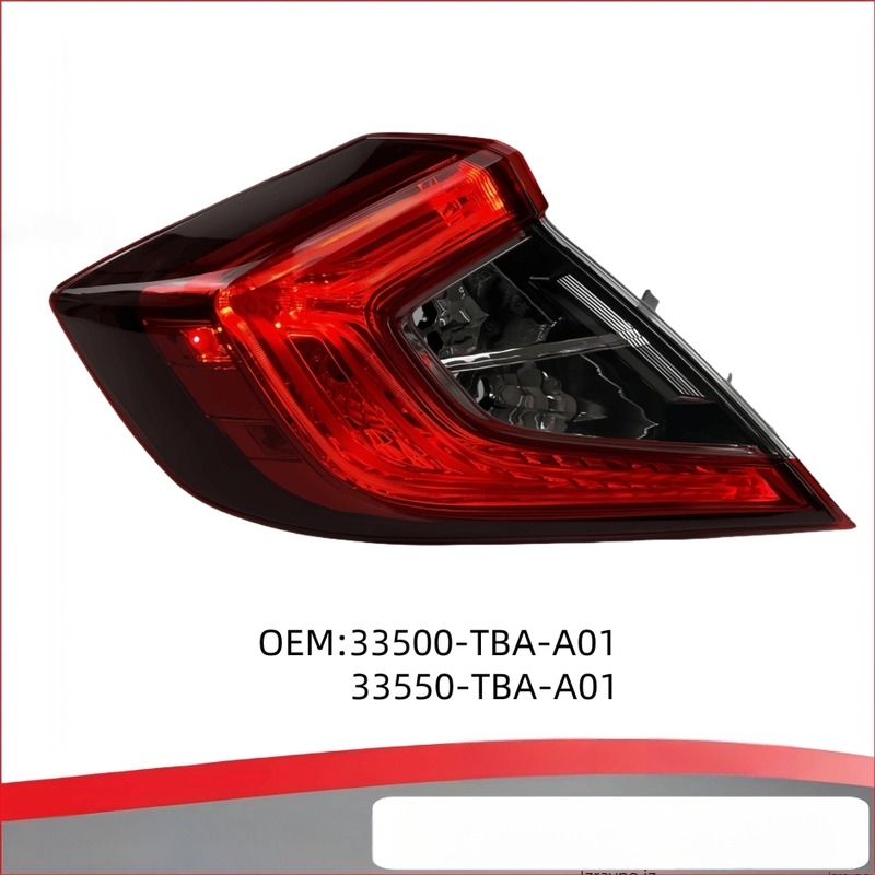 Kebel 12V stražnja svjetla za Honda Civic 2016-2020, 10. generacija – stražnje zakrivljeno svjetlo s kočnicom, upravljanjem i svjetlom za vožnju unatrag (33550-tet-h01/33500-tet-h01)