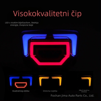 Motociklistička LED rasvjeta s prednjim svjetlom, pokazivačima i stražnjim/kočnim svjetlom, 12V, TMX-155, ABS kućište