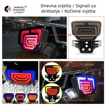 Motociklistička LED rasvjeta s prednjim svjetlom, pokazivačima i stražnjim/kočnim svjetlom, 12V, TMX-155, ABS kućište