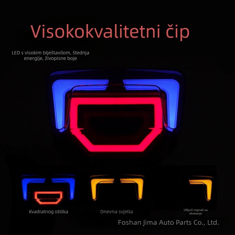 Motociklistička LED rasvjeta s prednjim svjetlom, pokazivačima i stražnjim/kočnim svjetlom, 12V, TMX-155, ABS kućište