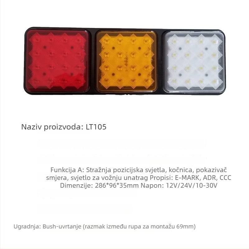 Kamionsko stražnje svjetlo Lt105 LED 12/24V