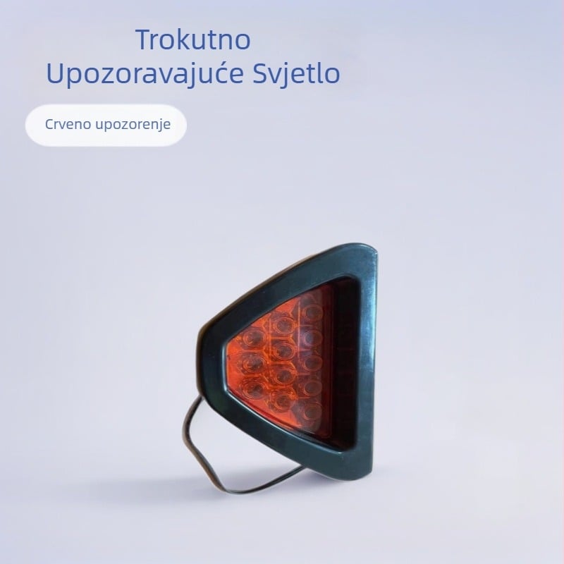 Automobilska lampica za kočnice, trokutasto LED svjetlo, 12V, 5W, univerzalna kompatibilnost