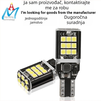 Automobilska LED svjetla za kočnice i pokazivač smjera automobila, visoka svjetlina, 24SMD 3030 LED, T20, svjetlo za vožnju unatrag