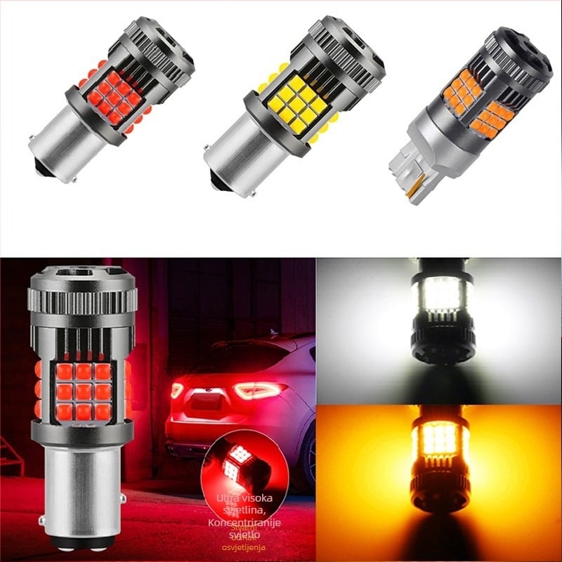 LED automobilsko svjetlo za signalizaciju s anti-flicker 36SMD, 12-24V, univerzalno, modeli 1156/1157/7440/7443, 31W