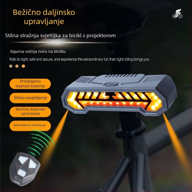 BL pametno stražnje svjetlo s alarmom za bicikl i planinski bicikl, noćno upozoravajuće svjetlo, prilagodljivo