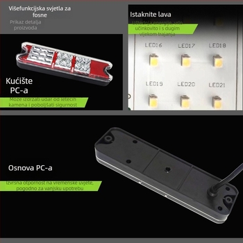 LED stražnja svjetiljka sa signalom za viljuškare i tešku opremu, model Xrll1081j, 10-80V DC, 5.5W