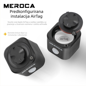 MEROCA Pametna stražnja svjetiljka za bicikl sa senzorom svjetla i indukcijom kočnica, za noćnu vožnju, kompatibilna s AirTag