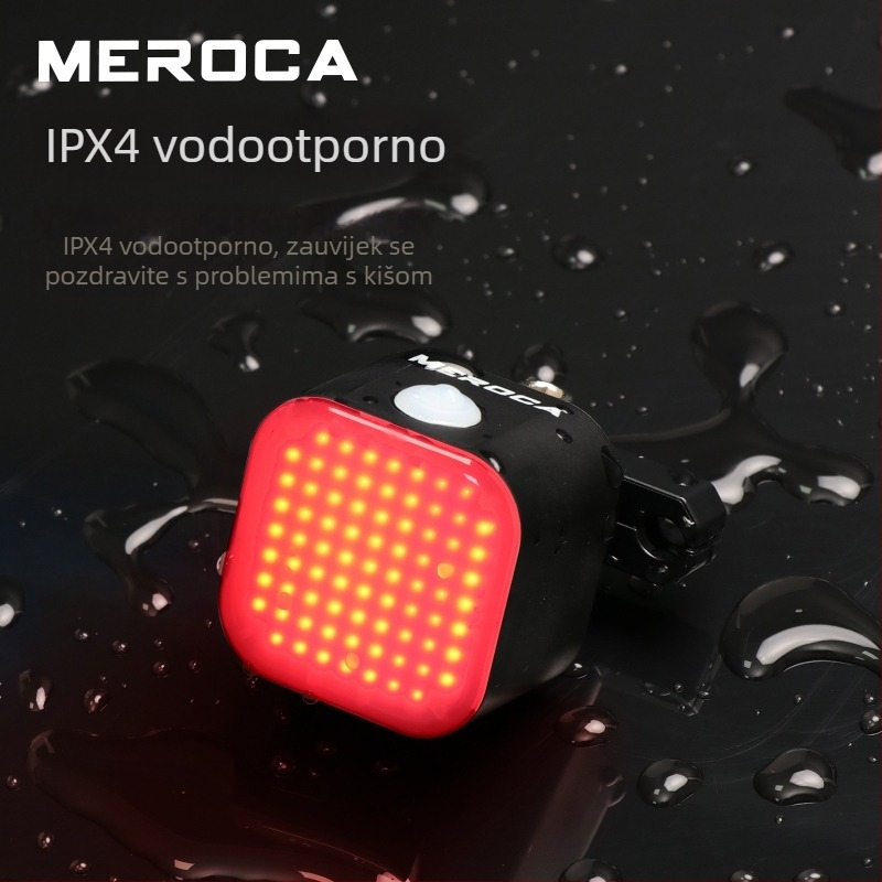 MEROCA Pametna stražnja svjetiljka za bicikl sa senzorom svjetla i indukcijom kočnica, za noćnu vožnju, kompatibilna s AirTag
