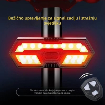 Novo svjetlo za bicikl s daljinskim upravljanjem za kočnicu i pokazivač smjera, USB punjenje, 40 LED, visoka svjetlina, stražnje zvučna sirena za noćnu vožnju