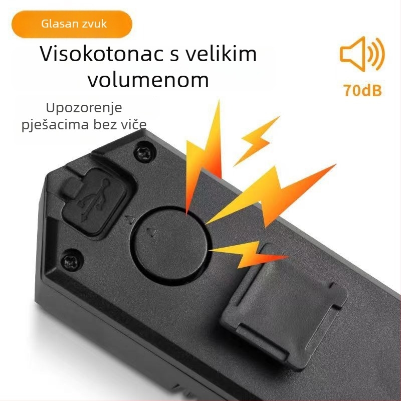 Novo svjetlo za bicikl s daljinskim upravljanjem za kočnicu i pokazivač smjera, USB punjenje, 40 LED, visoka svjetlina, stražnje zvučna sirena za noćnu vožnju