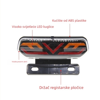 Stražnje svjetlo tipa F za električna vozila, 12V, LED, s nosačem – ABS plastika