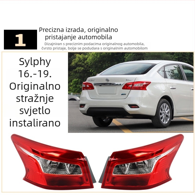 Nissan Sylphy 2012–2018 zadnje svjetlo, polu-sklop – lijeva i desna vanjska svjetla za skretanje i poklopac za svjetlo za vožnju unatrag