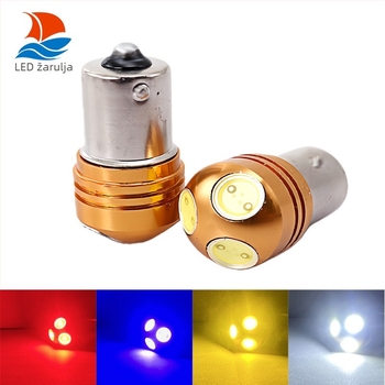 LED pokazivač smjera i svjetlo za vožnju unatrag za automobile i motocikle, 1156 Ba15S, 3SMD, P21W/PY21W, visoka svjetlina