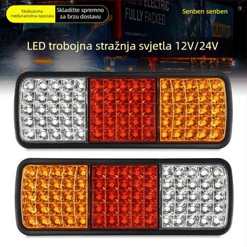 LED stražnja svjetiljka za prikolice, 12/24V, višenamjenska: signalizacija, kočenje, vožnja, povratak, plastično kućište, LED izvor svjetla, vijek trajanja 5000h