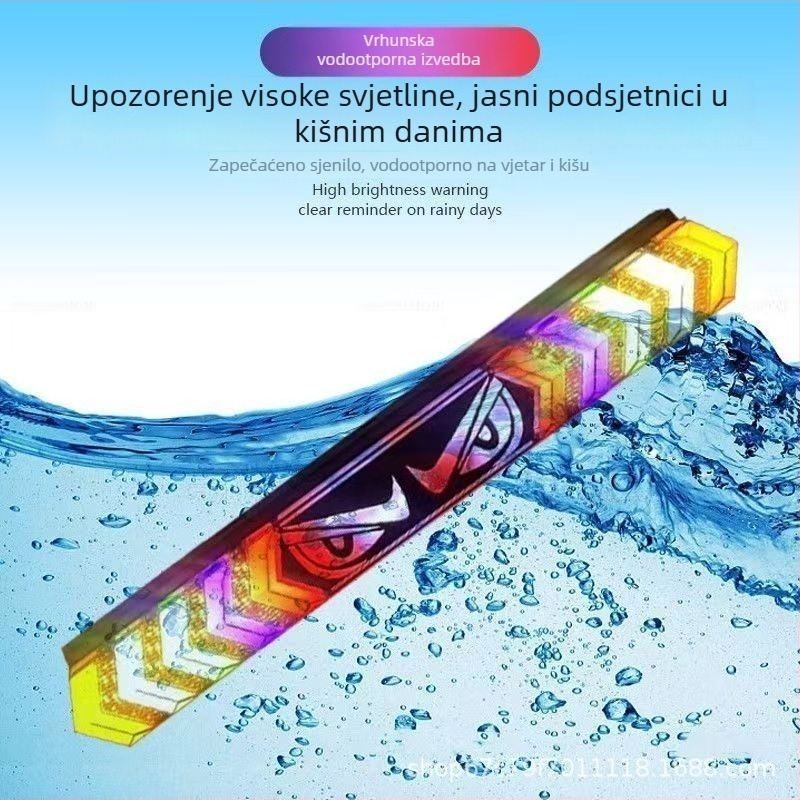 Stražnja svjetlosna traka za kamion s demonovim okom, 12V-24V, bljeskanje kočnice, anti-sudar, šareni efekt osvjetljenja za prikolice