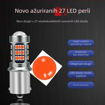 LED svjetlo za kočenje i svjetlo za vožnju unatrag, 12–24 V, kompatibilno s 1156/1157/7440/7743, 3030SMD, 1620 lm, 6000–8000 K, treperenje