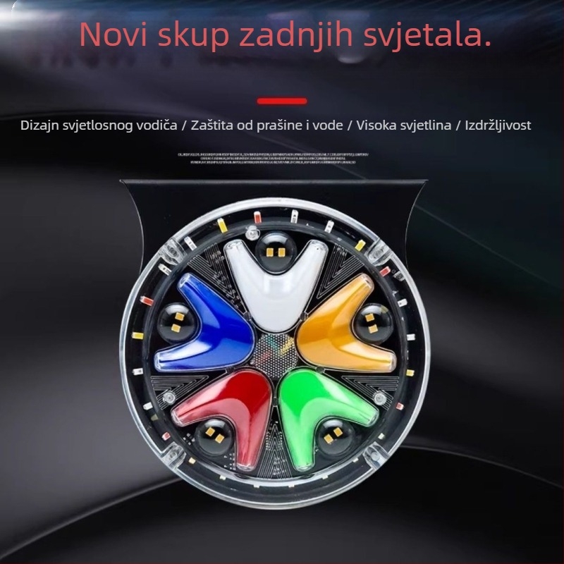 LED stražnja svjetla za kamion 24V, vodootporna, svjetlosni vodič, višebojno bljeskanje kočnice i svjetlo za maglu